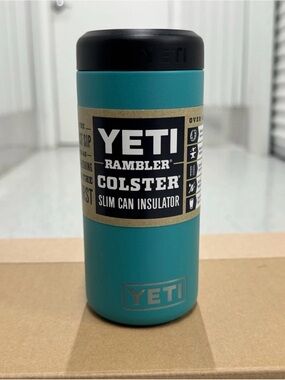 YETI Rambler Colster Slim Can Insulator - Aquifer Blue